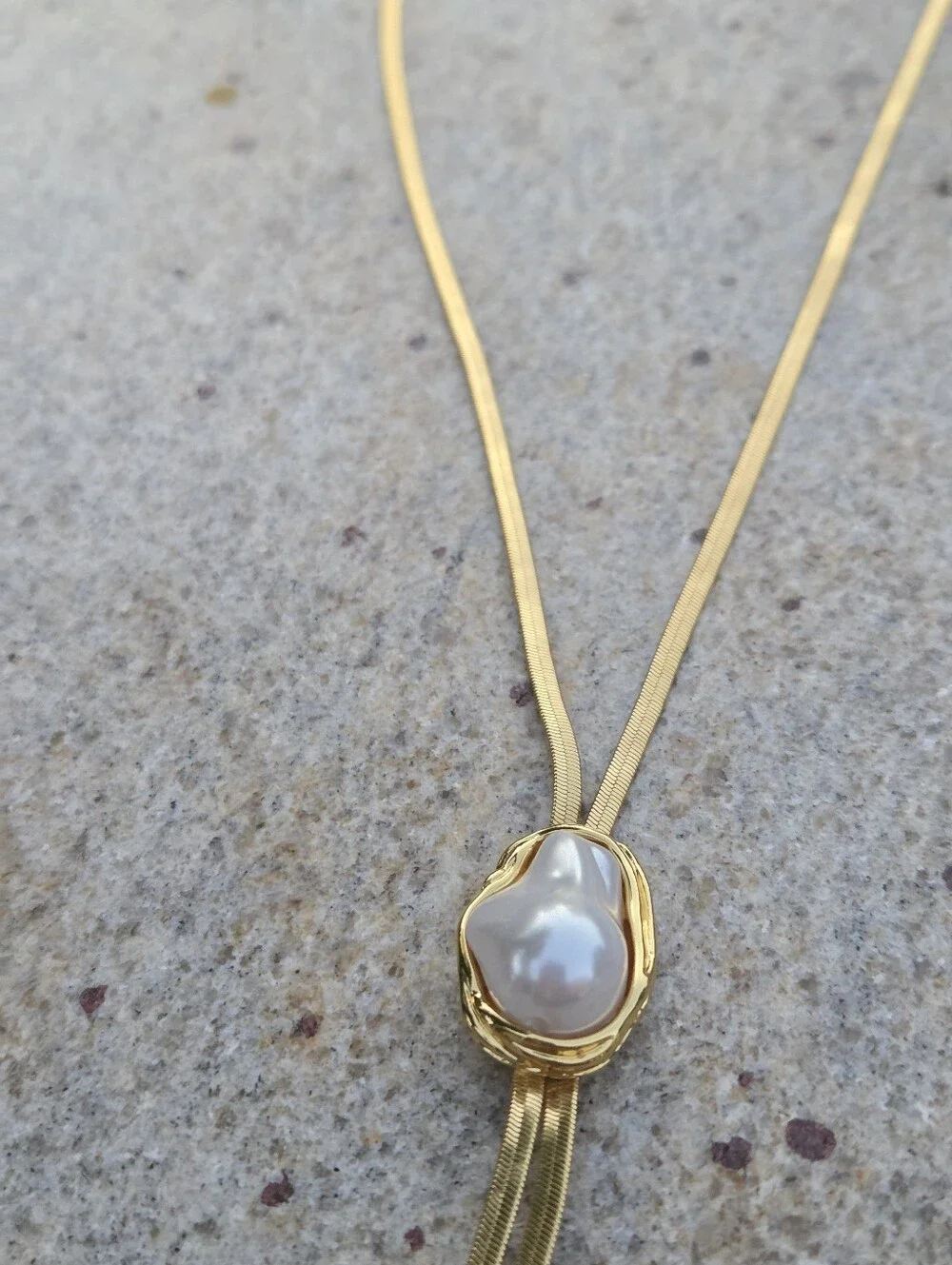 MAYAMAR Gold-Tone Baroque Pearl Tassel Necklace